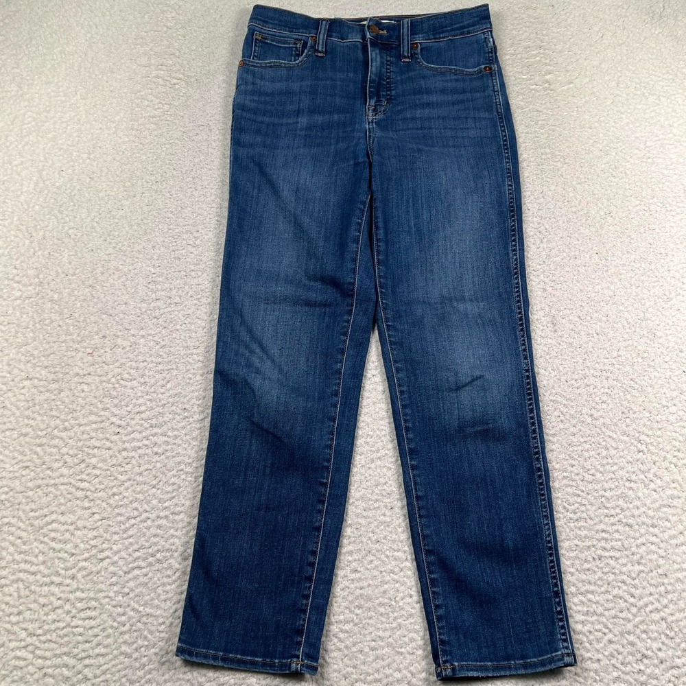 Madewell Stovepipe Jeans Womens 26 Straight Leg High Rise Stretch Denim Blue